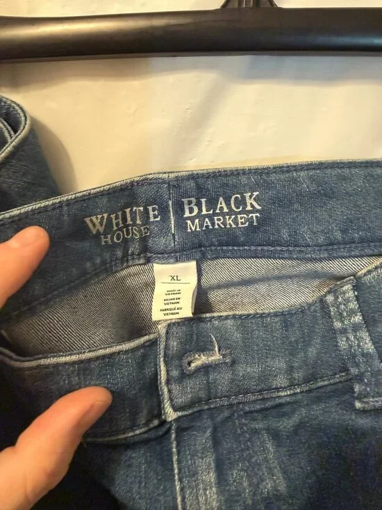 White House Black Market XL Jeggings Blue Denim Legging High Rise Stretch WHBM - Picture 2 of 4